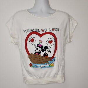 Vintage 80s Sunday Comics Disney Mickey Mini Tunnel of Love Sweatshirt (L)